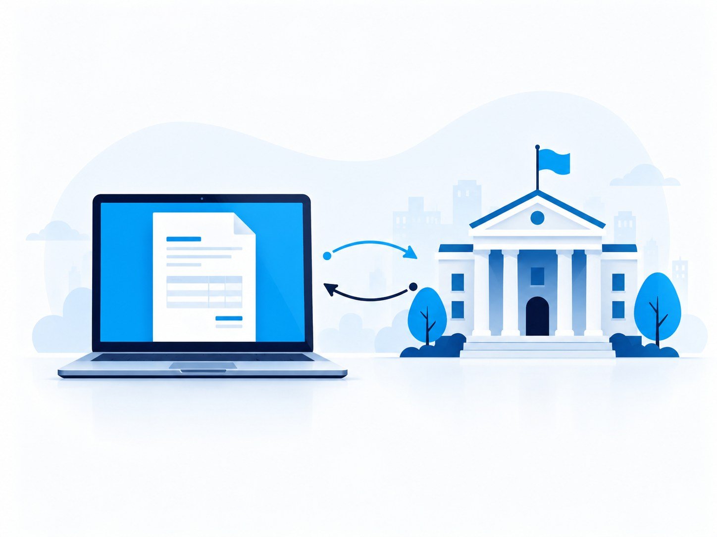 Computador conectado ao portal da prefeitura